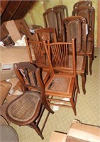 (9) assorted cane bottom side chairs (as-is)