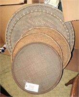(5) assorted tribal woven basket trays in