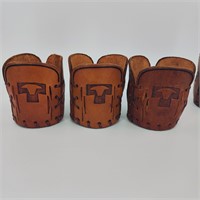 Leather Steer Koozies Can Holder's