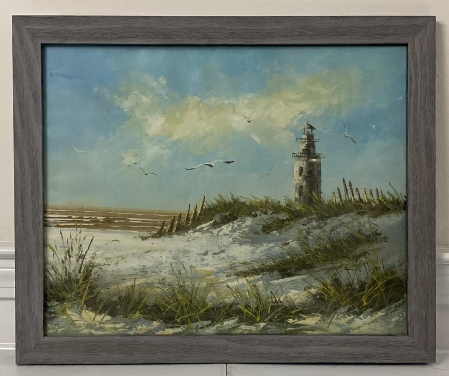 Beachscape with Lighthouse 22 1/2”x18 3/4”