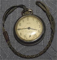 Antique Westclox Pocket Ben Watch w/ Leather