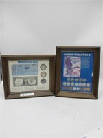 AMERICAN SILVER MONEY AND COINS OF WWII PLAQUES