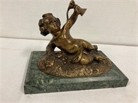 Brass statue on marble base 6” high