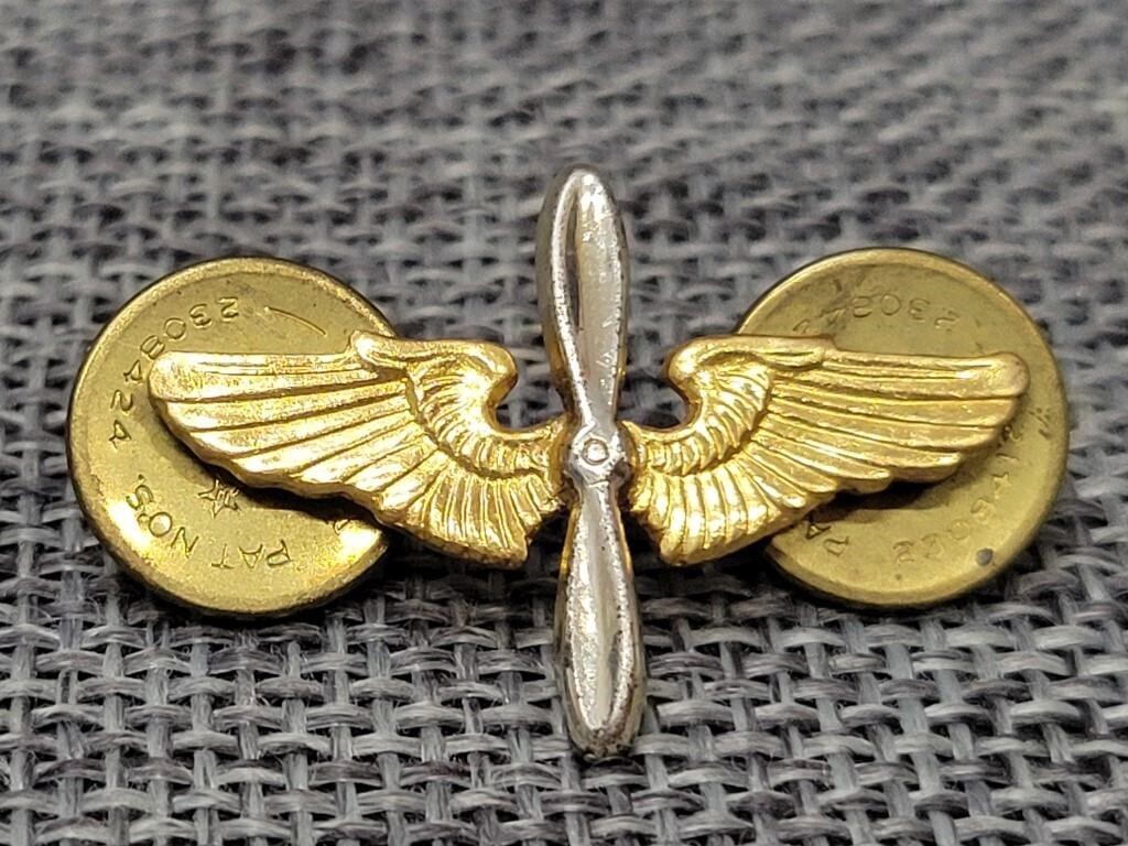 WWII Sterling Propeller and Wings Pin
