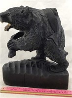 Hand Carved Japanese Hokkaido Bear Sculpture