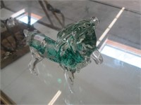 Glass Green Lion Statue