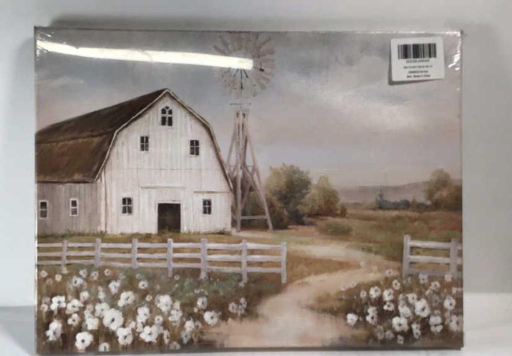 New Barn Windmill Canvas Wall Art