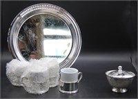 International Silver 4 cups, tray sugar