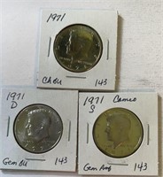 1971PDS Kennedy Half Dollars UNC& Proof
