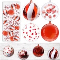 $11  Clear Plastic Christmas Ornaments 3.15in