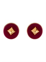18k Gold-pl Hermes Vintage Medor Clip-on Earrings