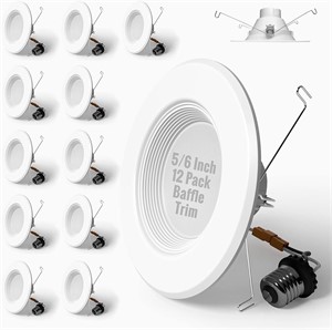 SunLake LED Recessed Lights  5/6 12W  12pk