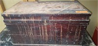 Antique Wooden Trunk w/ Tray