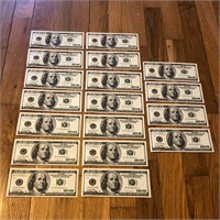 (18) Sequential 1996 US 100 Dollar Banknotes