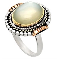 Sterling Silver Moonstone Tri Tone Statement Ring