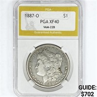 1887-O Morgan Silver Dollar PGA XF40 VAM-22B