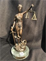 Bronze Goddess of Justice  - 10 1/2 inches tall