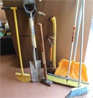 Misc Lot of Hand Tools and Brooms