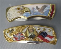 (2) Franklin Mint knives. Both measure 4.25"