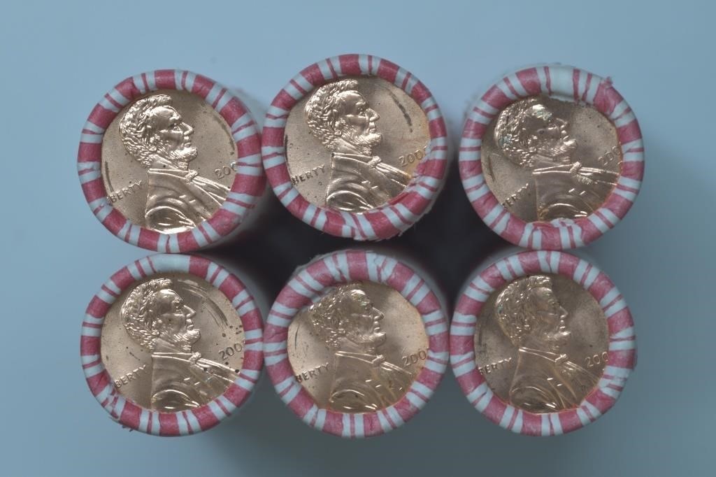 6 - Rolls of 2008 Lincoln Head Cents