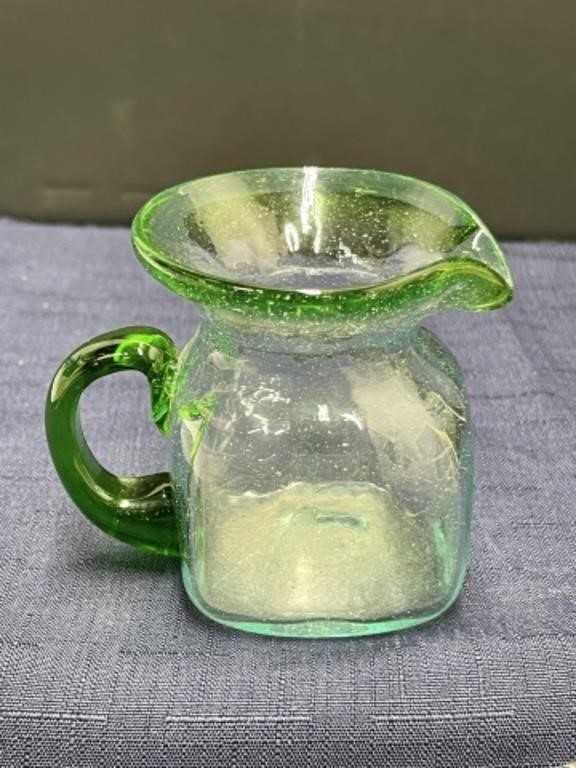 Handblown green clear glass