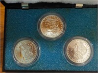 3 Silver Dollars EA. 1878CC, 1878S, 1878 Each x 3