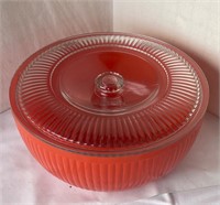 Vintage Halls Colored Glass Casserole Dish