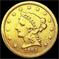 1861-S $2.50 Gold Quarter Eagle LIGHTLY