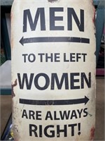 Men To The Left metal sign 22”x 12.5”