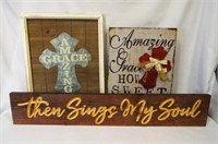 (3) Religious Amazing Grace Wall Hanging Décor