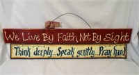 39" & 36" Long Hand Painted Wall Décor Signs
