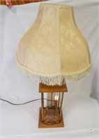 33"  Tall - Victorian Fringe Lamp Shade Wood &