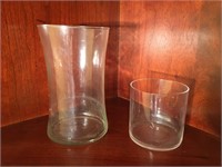 2 Small Wide Vases