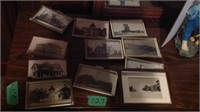 Vintage pictures of churches, houses in a frame