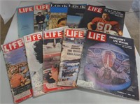 (AB) Vtg Life and Look magazines, assorted years