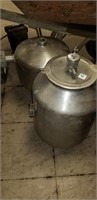 2 stainless steel milker parts