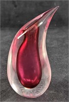 Murano Oggetti Stylistic Penguin Cobalt Red Vase