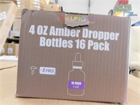 Amber dropper bottles 16 pack 4 oz w/funnel