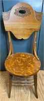 Antique Pressed Back Oak Bentwood Chair