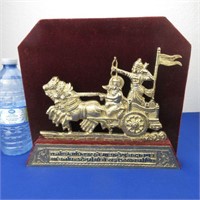 Vintage Metal Mahabharat Chariot Sculpture10" High