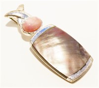 Sterling Silver Mother of Pearl Pendant 6g