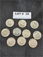 10 - 1964 Kennedy Half Dollars