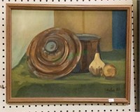 Original painting on canvas of still life dated