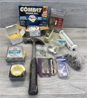 ASSORTED HARDWARE STANLEY HAMMER & TAPE MEASURE