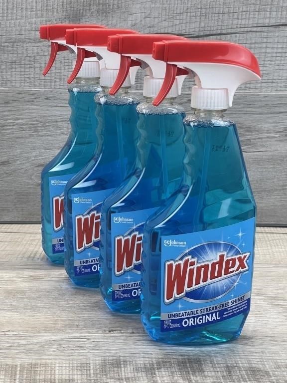 WINDEX STREAK FREE ORIGINAL BLUE GLASS CLEANER x 4