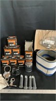 Various filters, parts, some Harley Davidson,