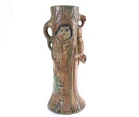 LARGE Weller Woodcraft Floor Vase - Owl/Squirrel