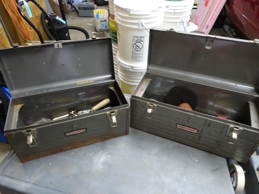 Two Vintage Toolboxes with Contents