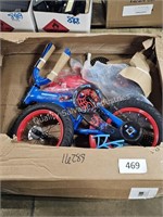 kids spiderman bicycle (may be missing parts)
