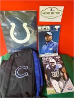 Signed Jim Caldwell Book, 4 pc Colts lot